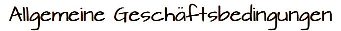 Allgemeine Geschäftsbedingungen